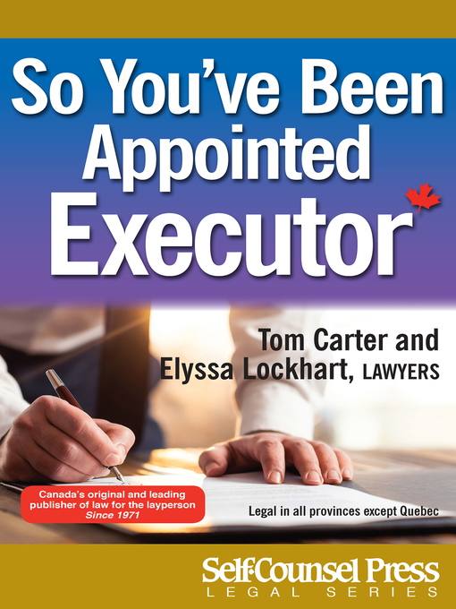Title details for So You've Been Appointed Executor by Tom Carter - Available